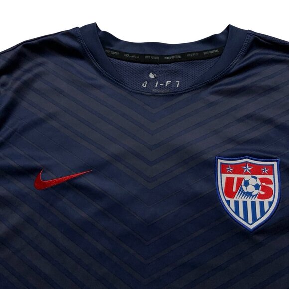 Nike USA Team Prematch Training Soccer Jersey Mens Size L Short Sleeve Blue - Picture 3 of 7